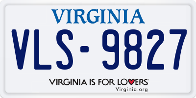 VA license plate VLS9827