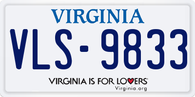 VA license plate VLS9833