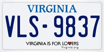 VA license plate VLS9837