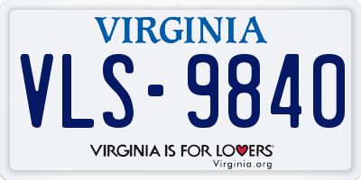 VA license plate VLS9840