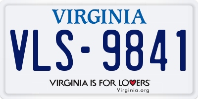VA license plate VLS9841