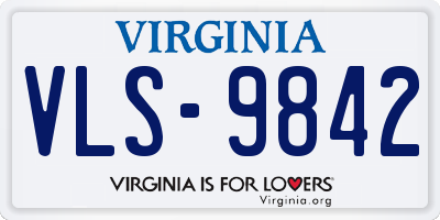 VA license plate VLS9842