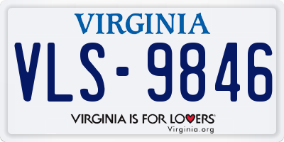 VA license plate VLS9846
