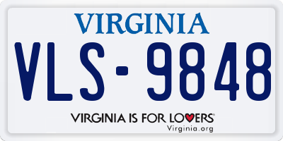 VA license plate VLS9848