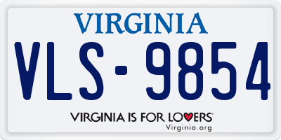VA license plate VLS9854