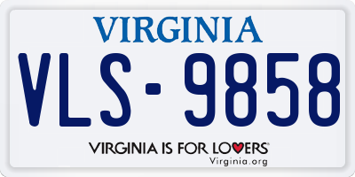 VA license plate VLS9858