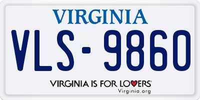 VA license plate VLS9860