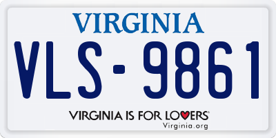 VA license plate VLS9861