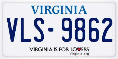 VA license plate VLS9862