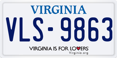 VA license plate VLS9863