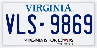 VA license plate VLS9869