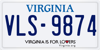 VA license plate VLS9874