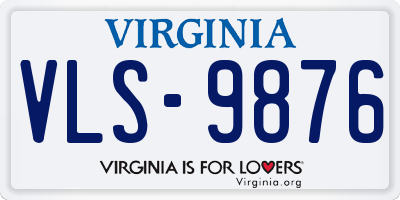 VA license plate VLS9876