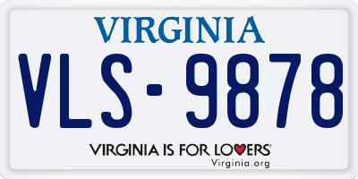 VA license plate VLS9878