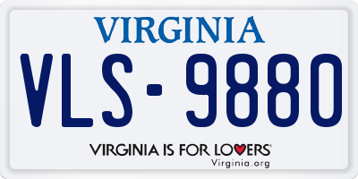 VA license plate VLS9880