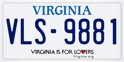 VA license plate VLS9881