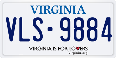 VA license plate VLS9884
