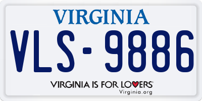 VA license plate VLS9886
