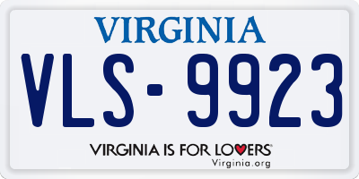 VA license plate VLS9923