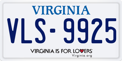 VA license plate VLS9925