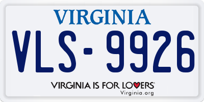 VA license plate VLS9926