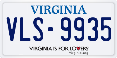 VA license plate VLS9935