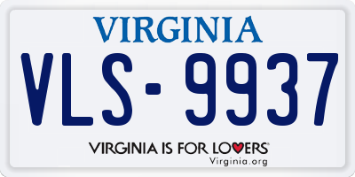 VA license plate VLS9937