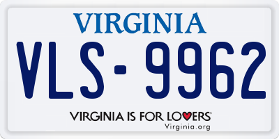 VA license plate VLS9962