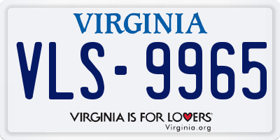 VA license plate VLS9965