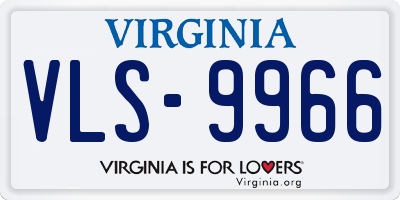 VA license plate VLS9966