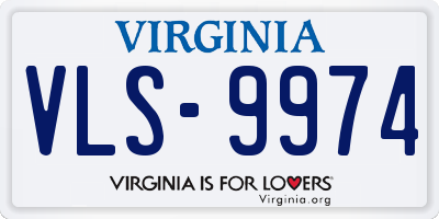 VA license plate VLS9974
