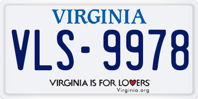 VA license plate VLS9978