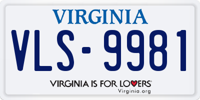 VA license plate VLS9981