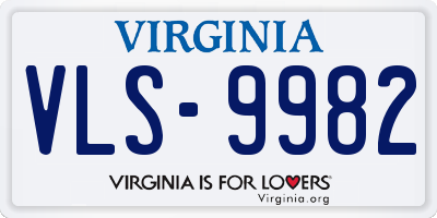 VA license plate VLS9982