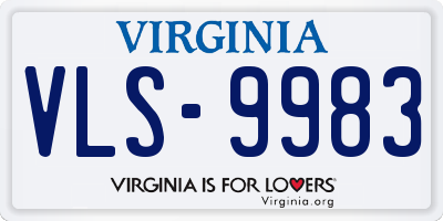 VA license plate VLS9983