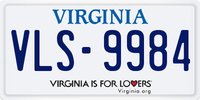VA license plate VLS9984