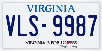 VA license plate VLS9987