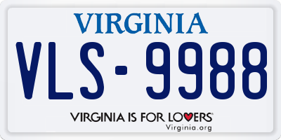 VA license plate VLS9988