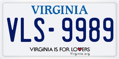 VA license plate VLS9989
