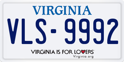 VA license plate VLS9992