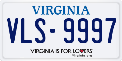 VA license plate VLS9997