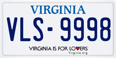 VA license plate VLS9998