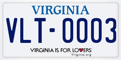 VA license plate VLT0003