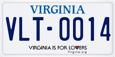 VA license plate VLT0014