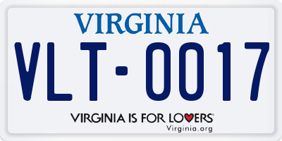VA license plate VLT0017