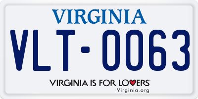 VA license plate VLT0063