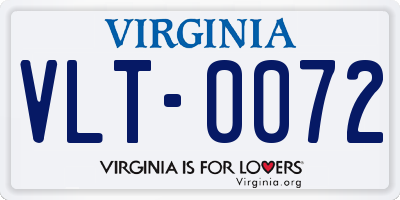 VA license plate VLT0072