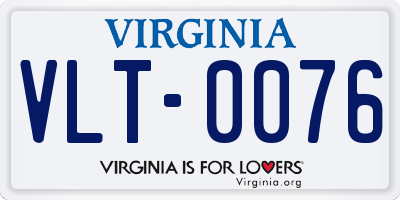 VA license plate VLT0076