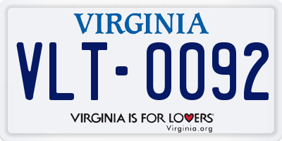 VA license plate VLT0092
