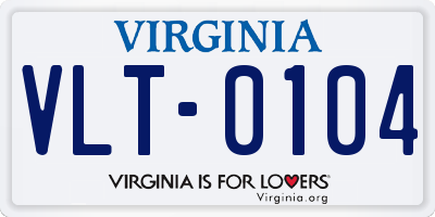 VA license plate VLT0104